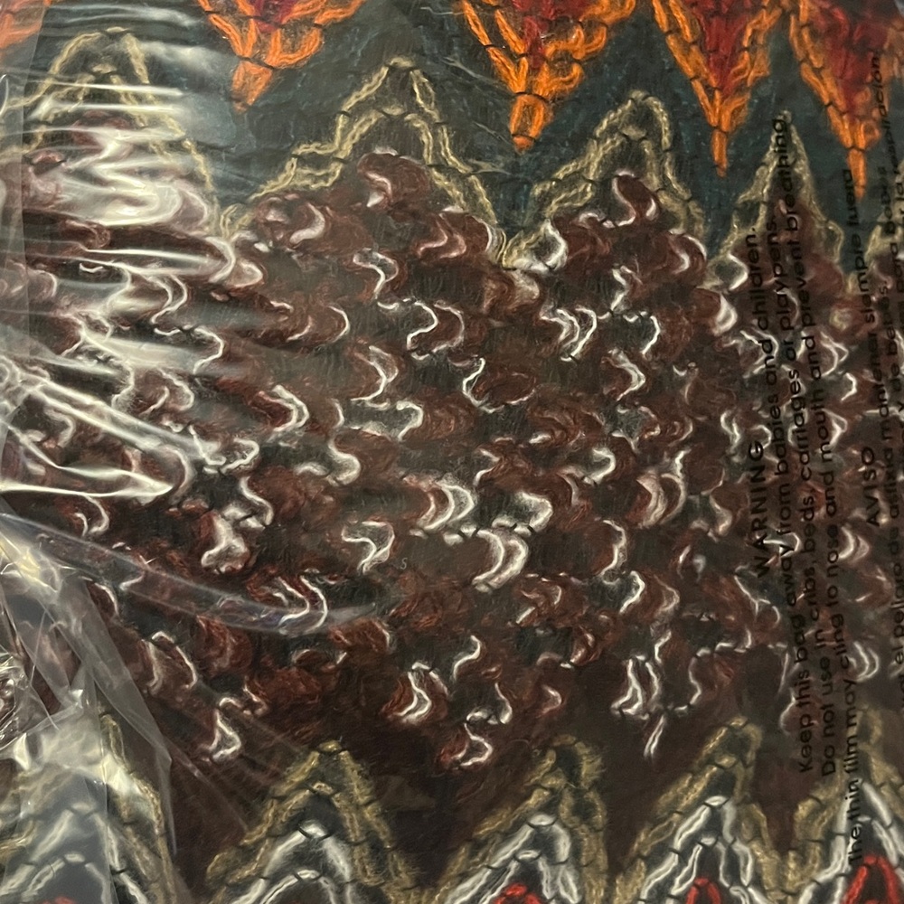 0024. Multicolor Knit Poncho with Tassels - Picture 3 of 3